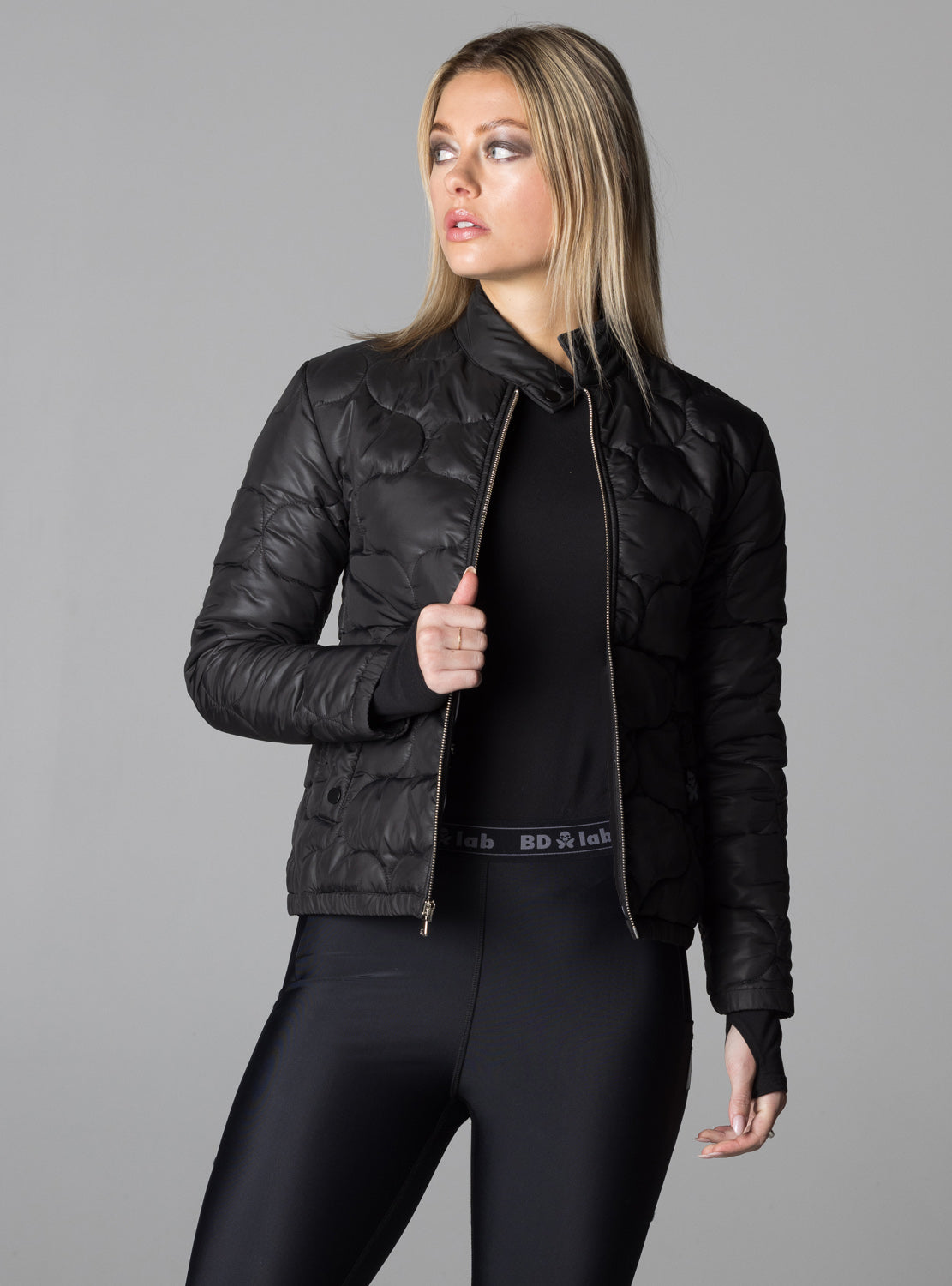 betty designs bdlab sportswear for women quilted bomber jacket