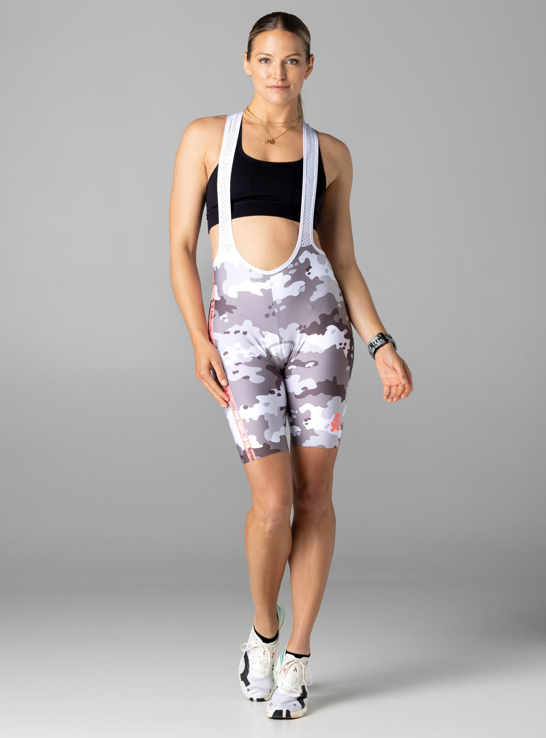 betty designs camo cycling bib short for women