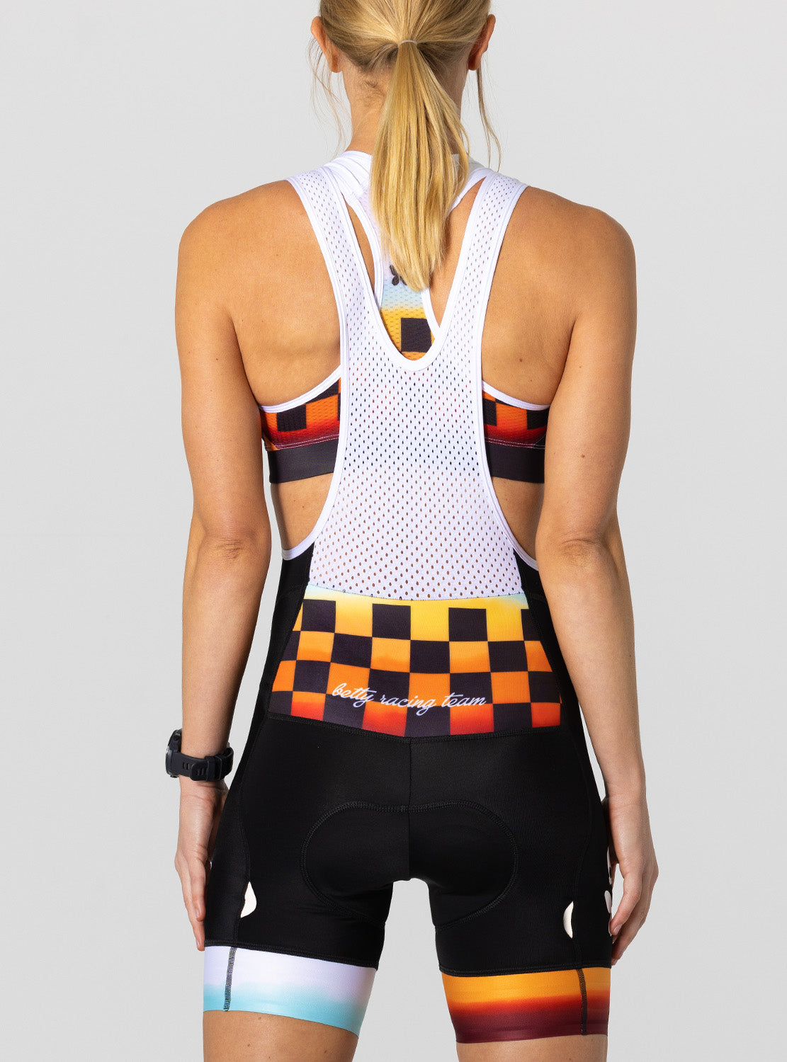 betty designs womens racing the sunset cycling bib short