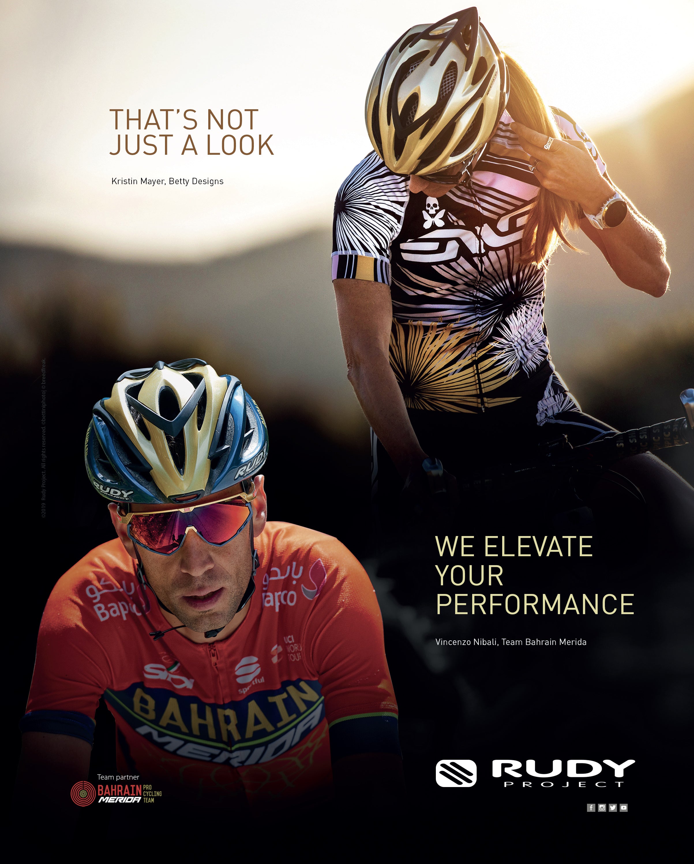 BETTY FEATURED IN RUDY PROJECT AD CAMPAIGN ALONGSIDE TOUR DE FRANCE WINNER!