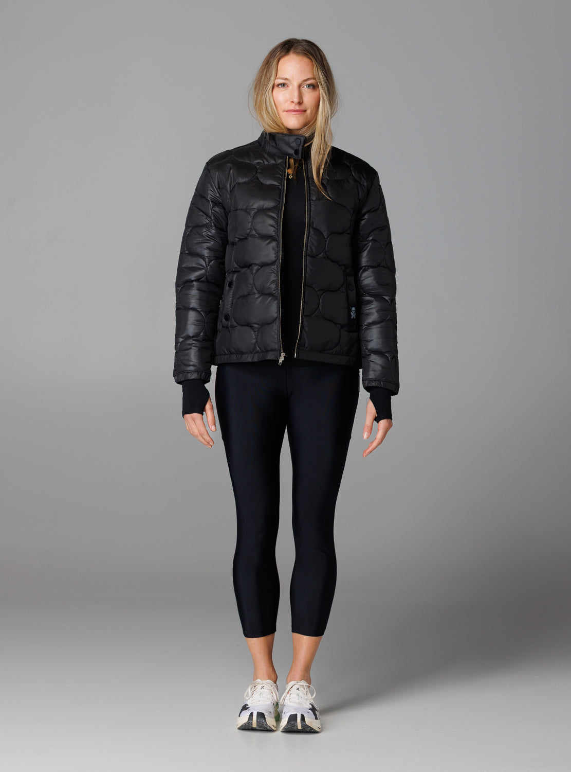 betty designs bdlab sportswear for women quilted bomber jacket