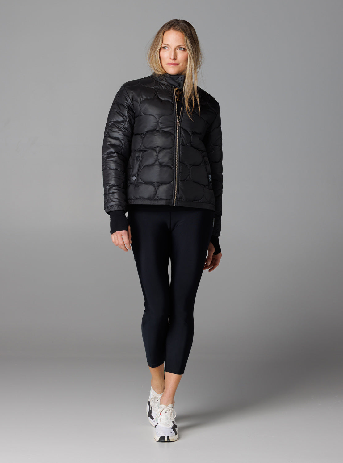 betty designs bdlab sportswear for women quilted bomber jacket