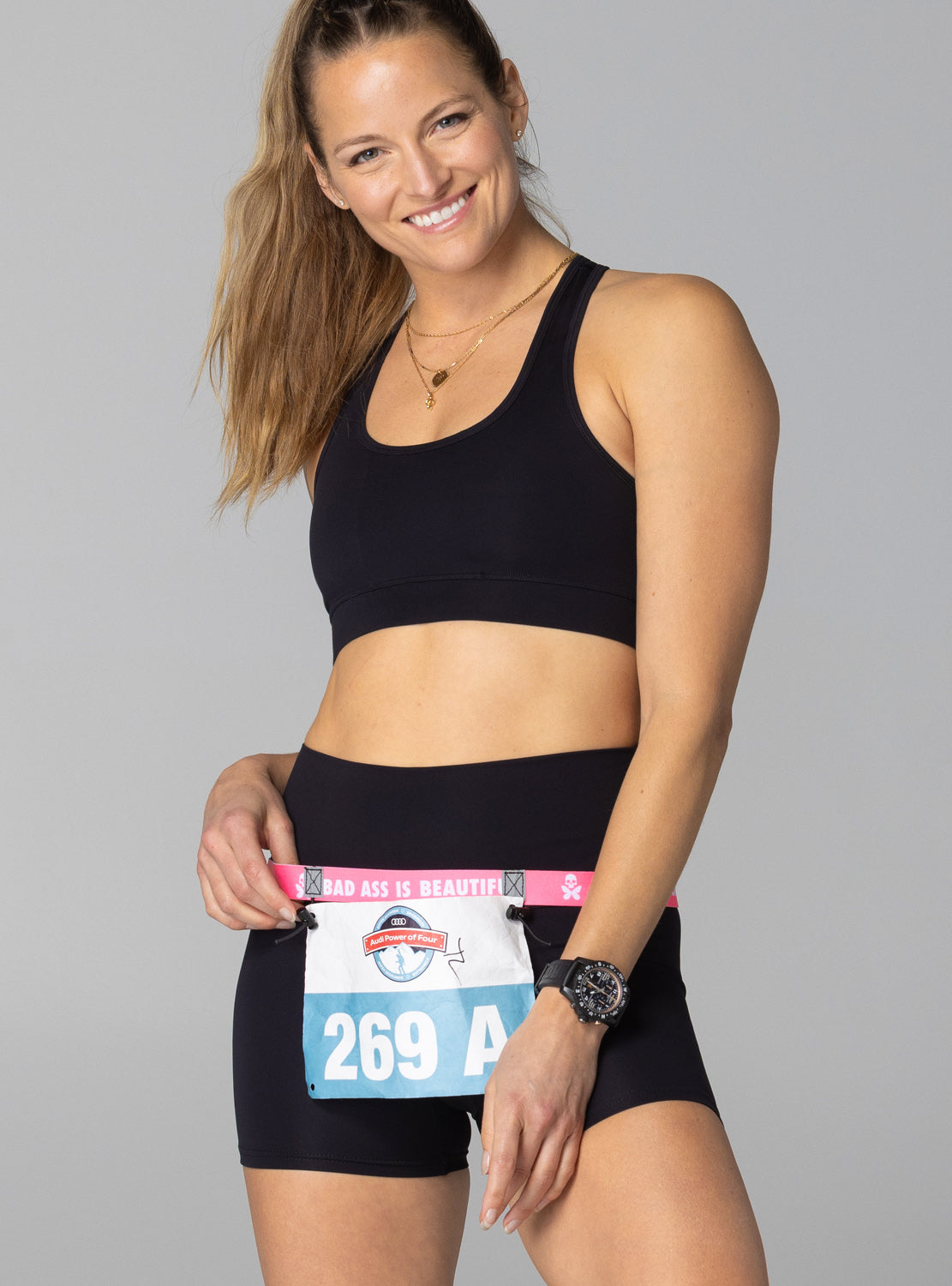 betty designs triathlon running race bib number belt