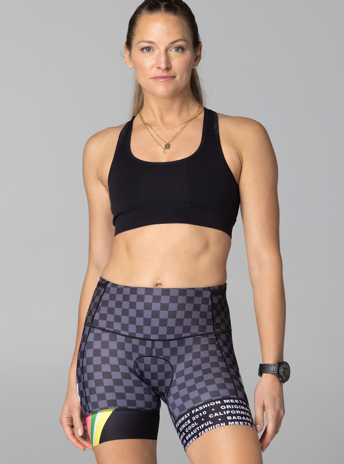 betty designs chevron triathlon short with pockets for women