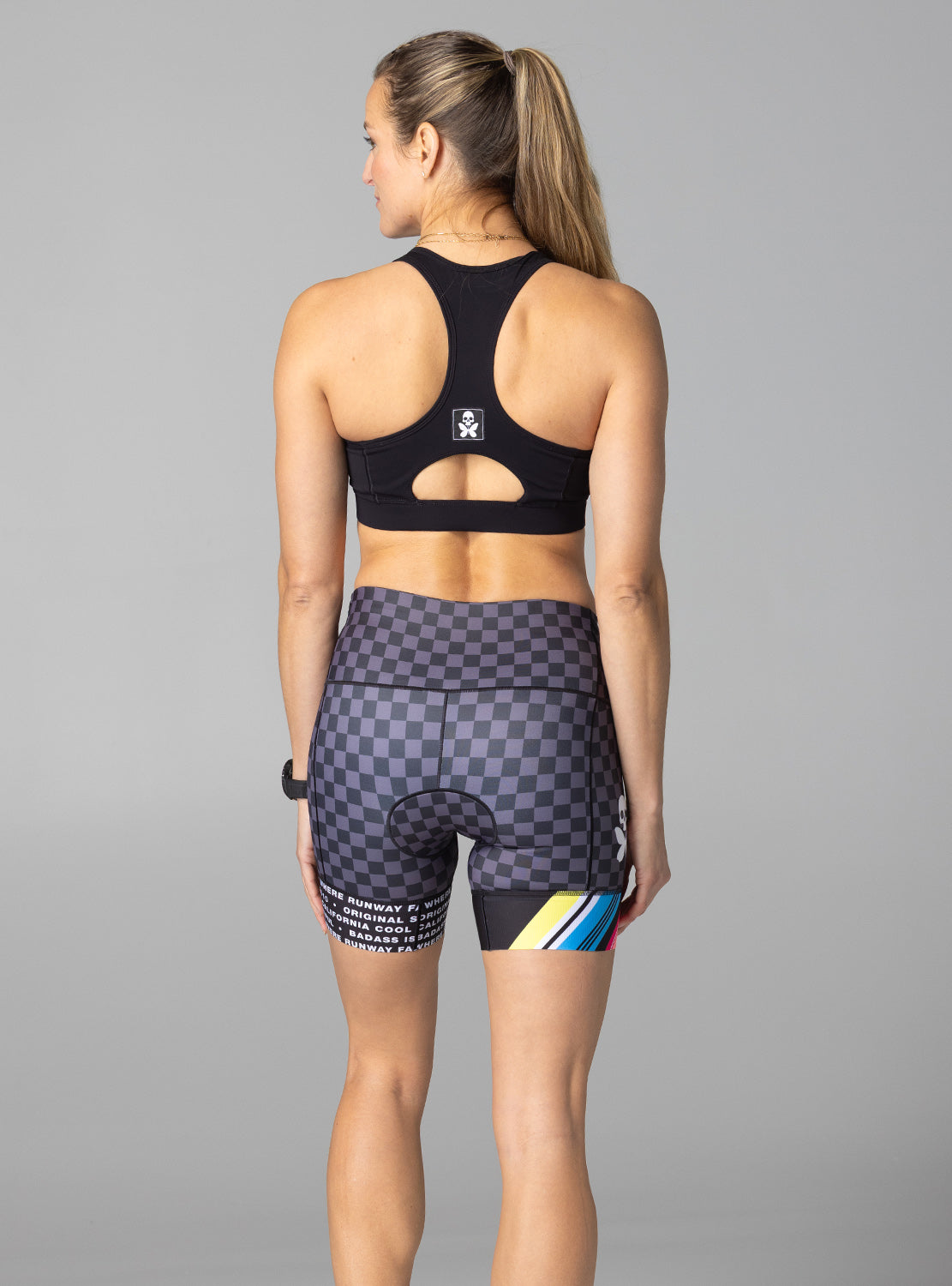 betty designs chevron triathlon short with pockets for women