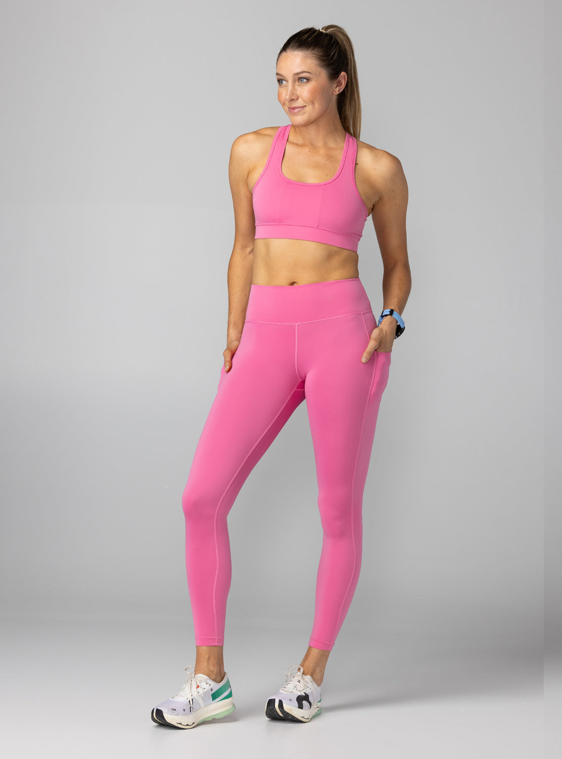 betty designs pink run fitness yoga tight with pockets for women