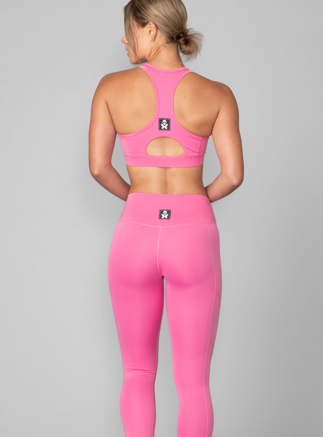 betty designs core run pink sports bra for women