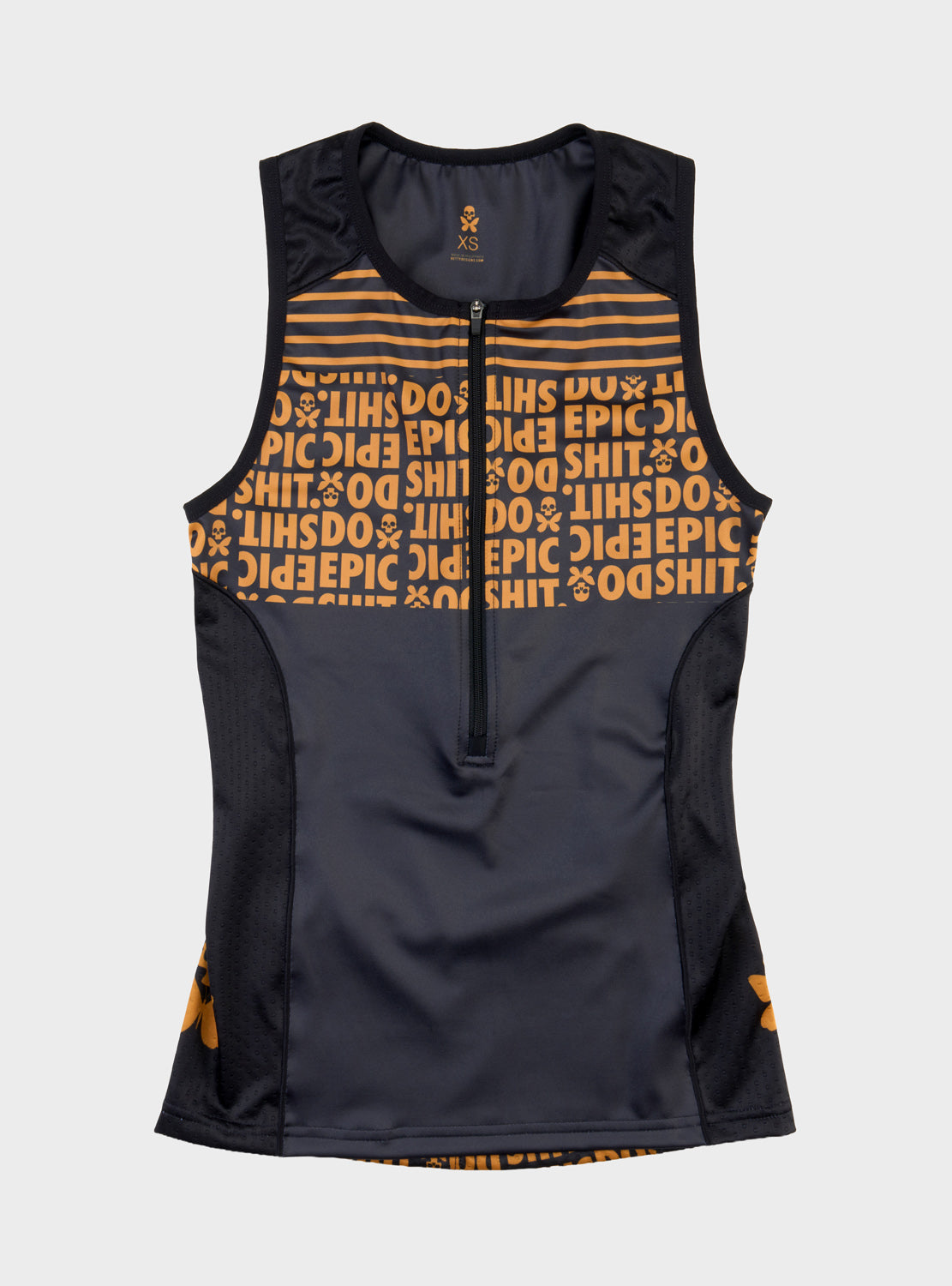 betty designs sleeveless triathlon top with zipper for women