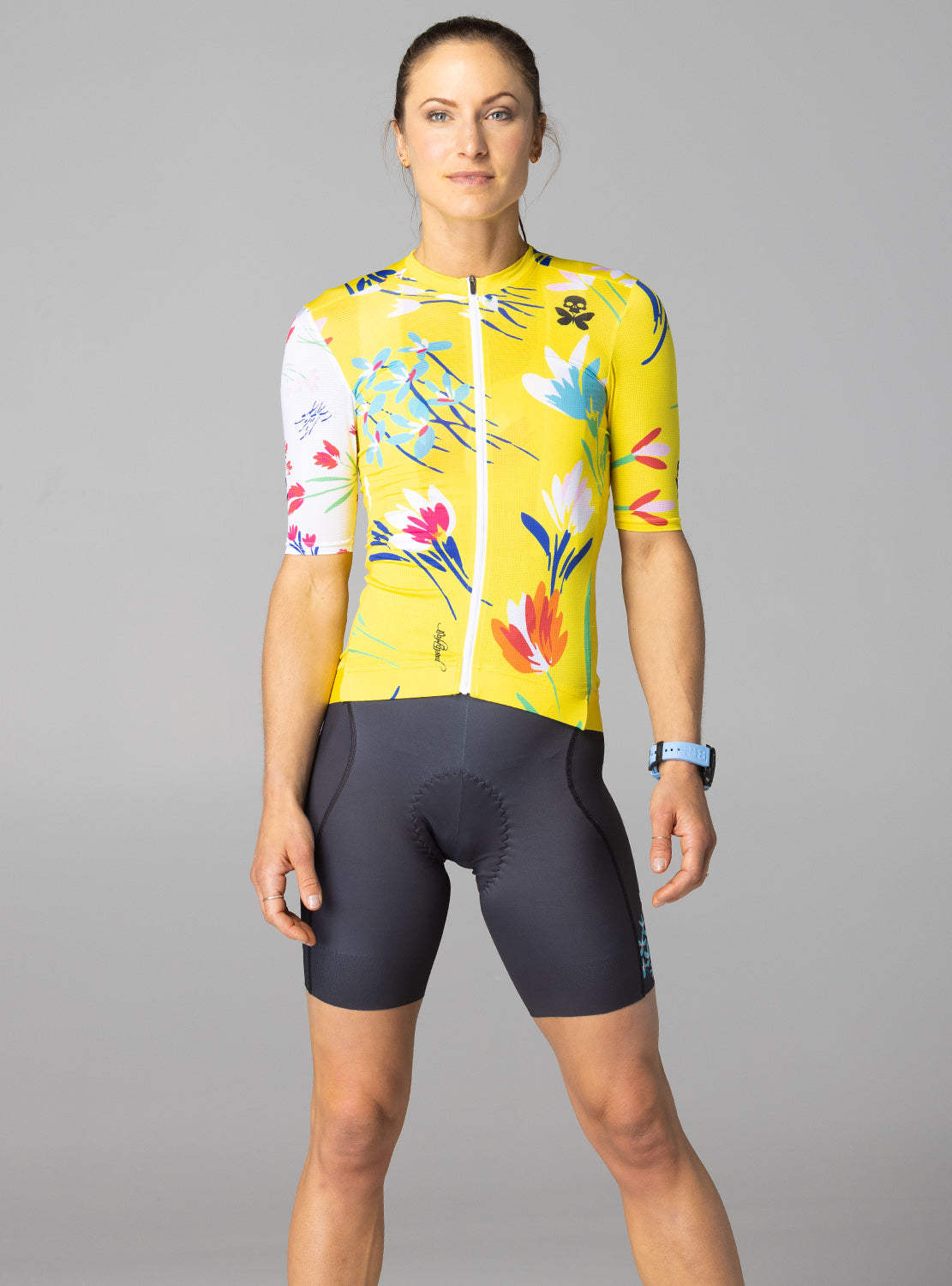 betty designs floraltopia cycling jersey and cycling bib short for women
