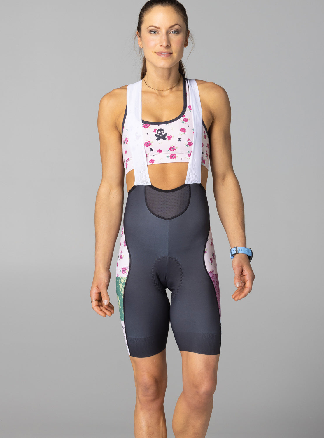 betty designs garden party cycling bib short for women