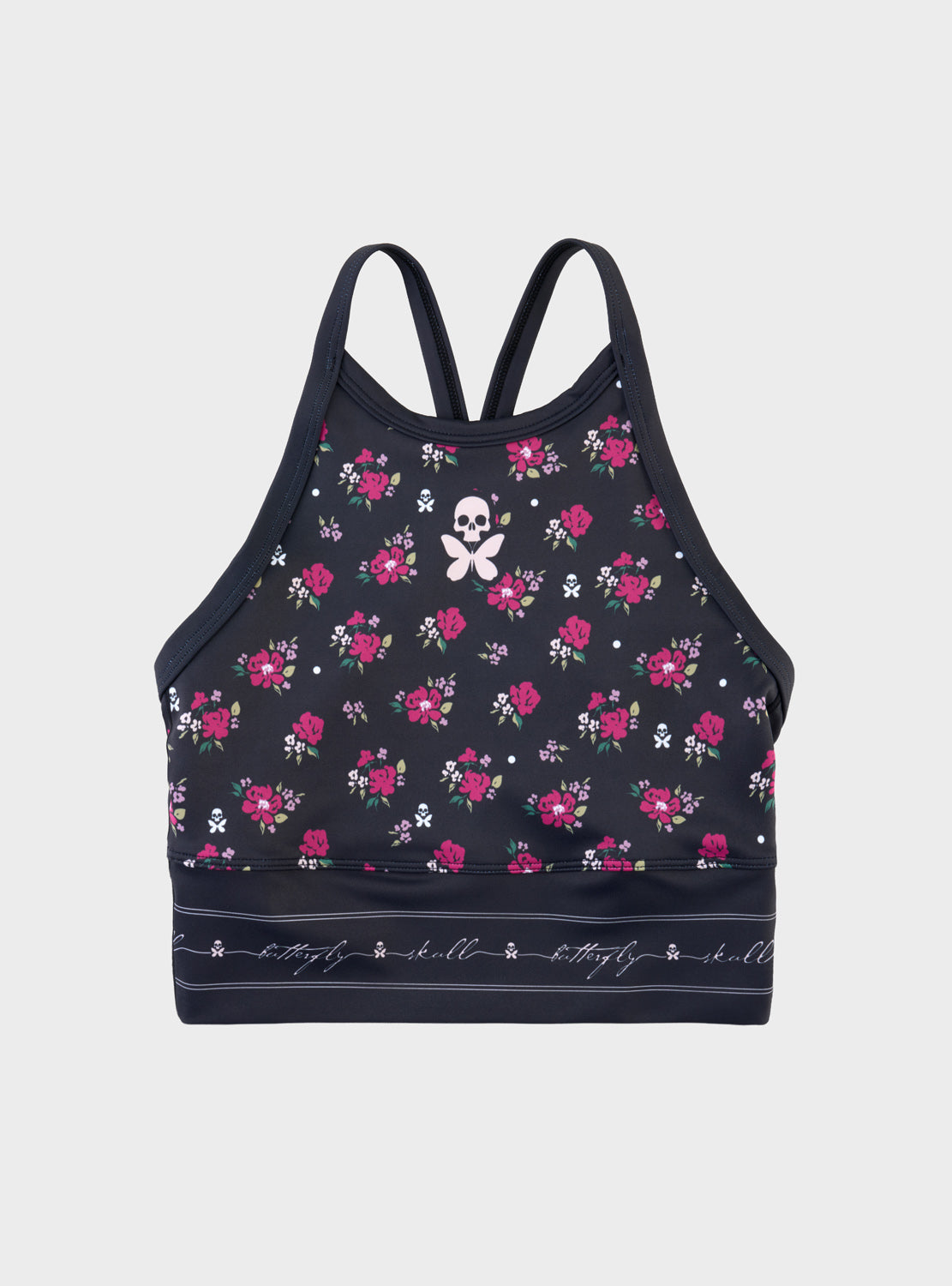 betty designs garden party womens run crop top