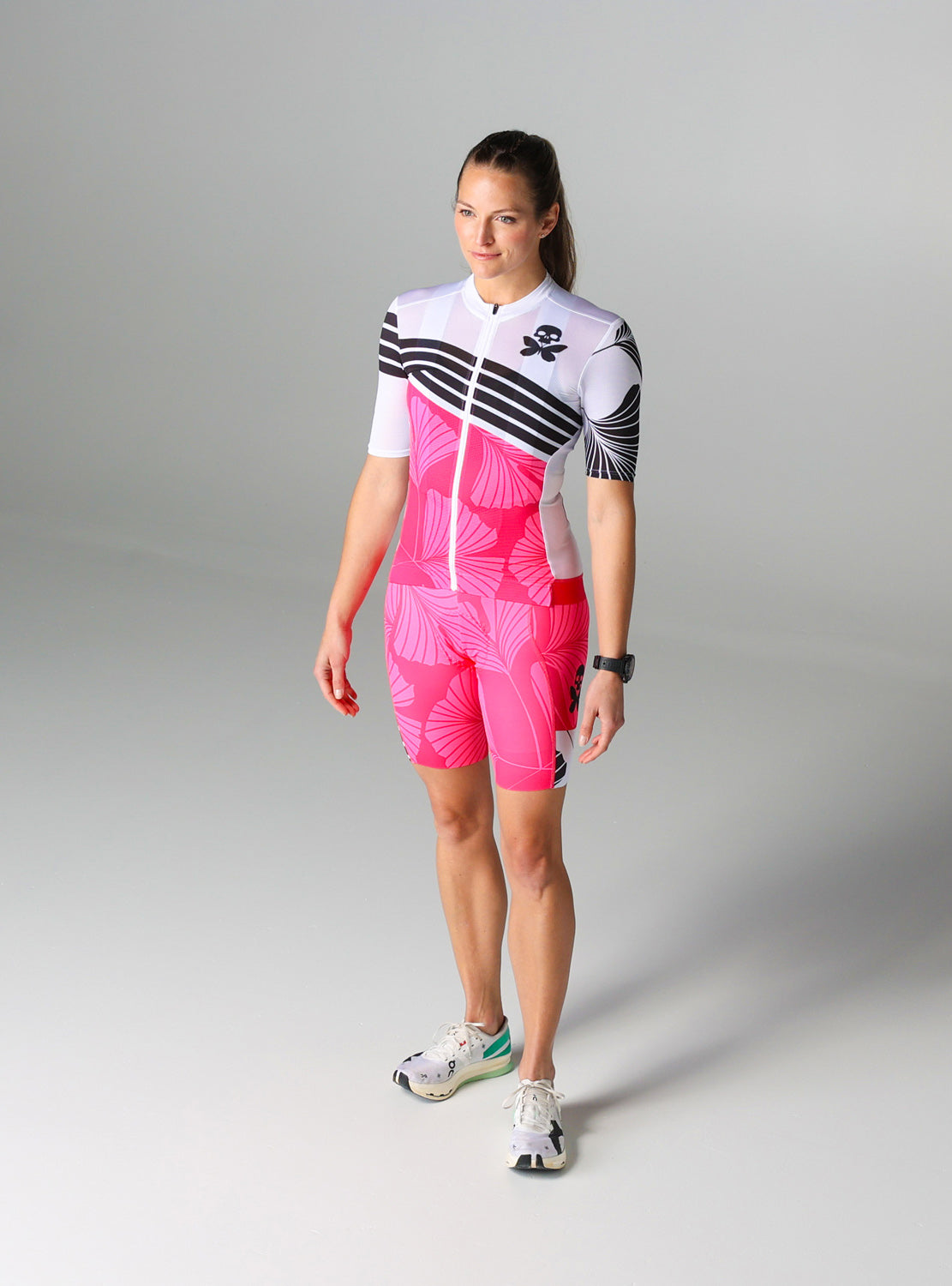 betty designs ginkgo cycle jersey and cycle bib short for women