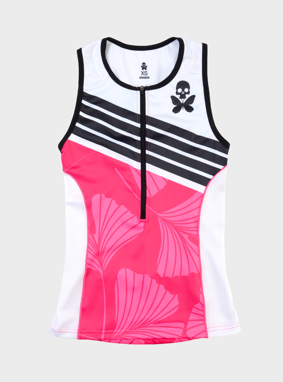 betty designs ginkgo sleeveless triathlon top with zipper for women