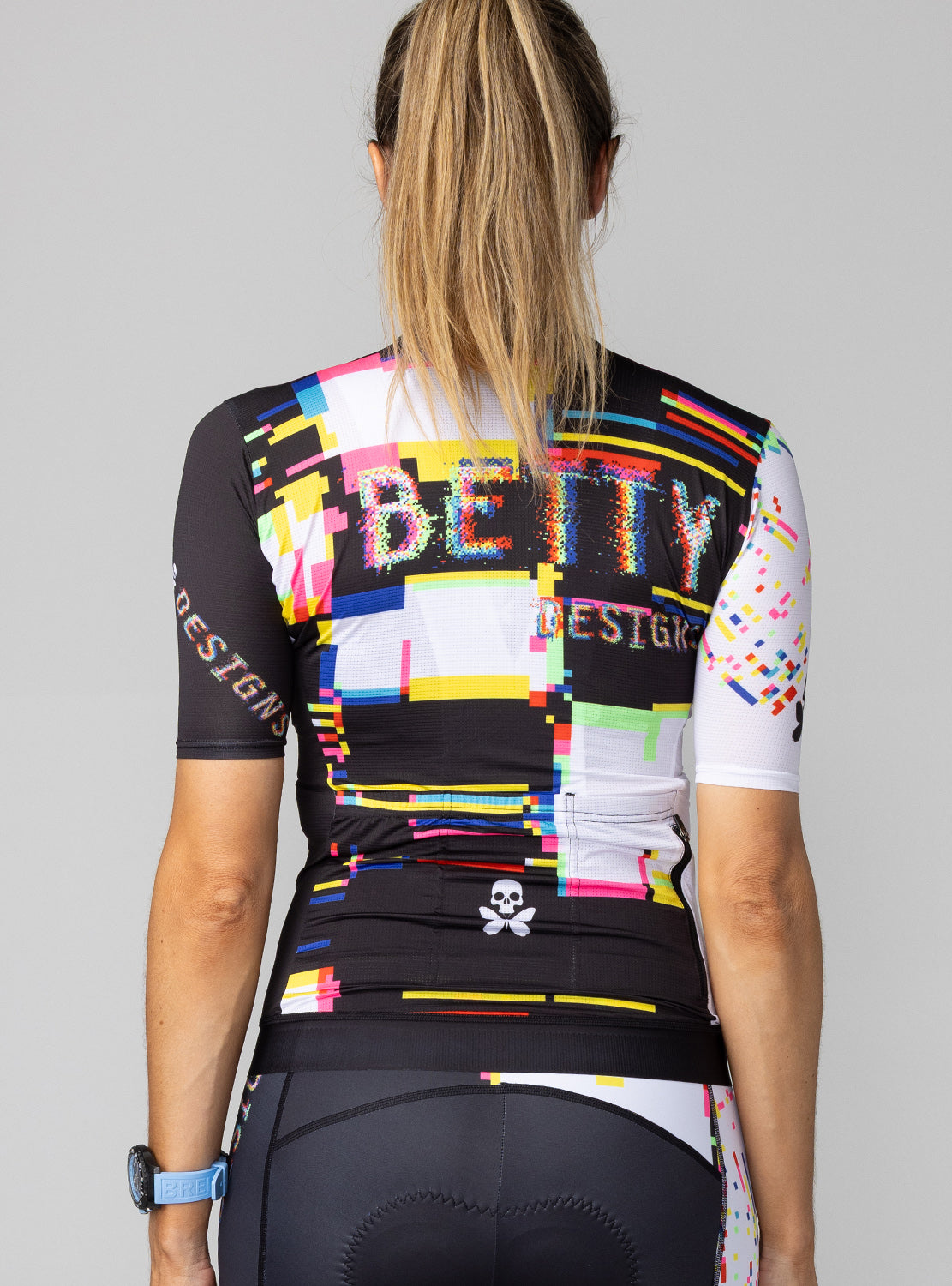 betty designs glitch cycling jersey and  bib short for women