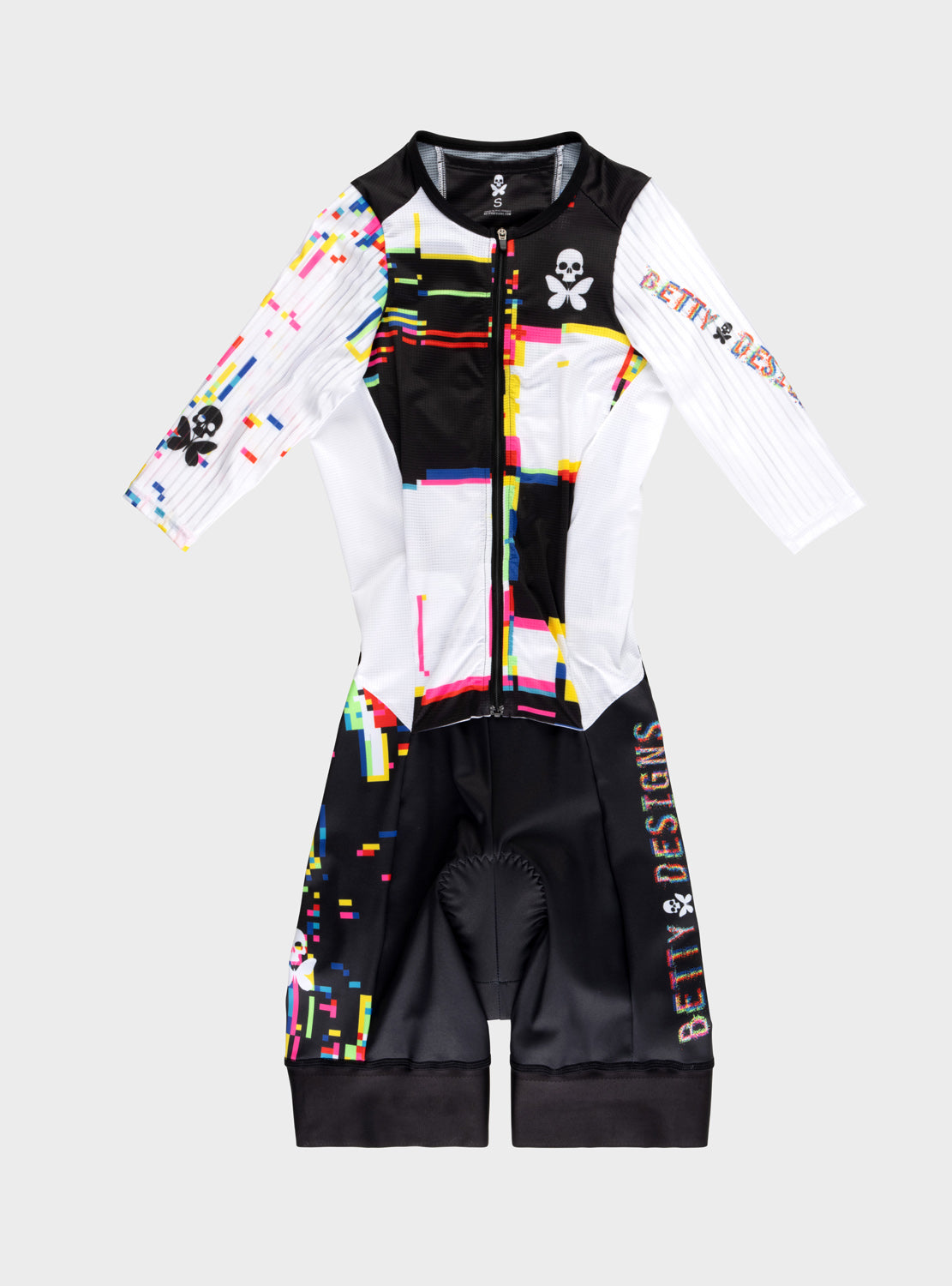 betty designs glitch pro short sleeve triathlon racesuit for women