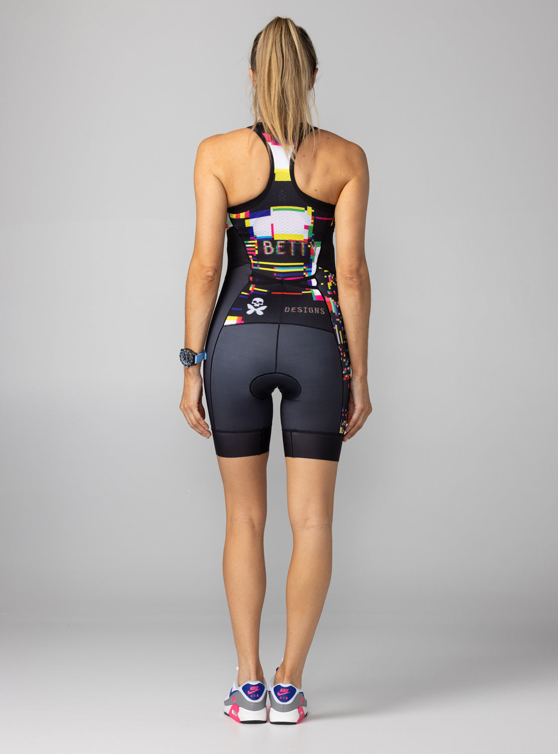 betty designs glitch sleeveless triathlon race suit for women