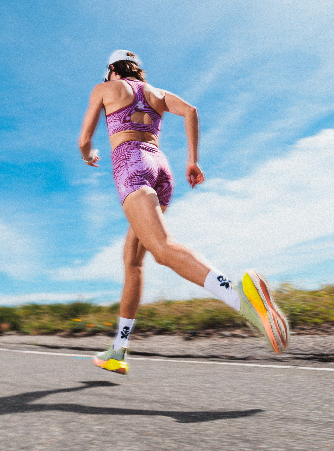 betty designs hypnotic run tops and run shorts for women