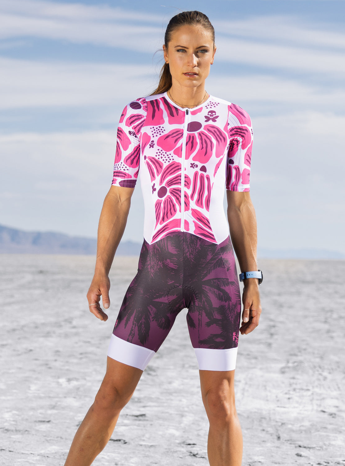 betty designs kona short sleeve triathlon race suit for women