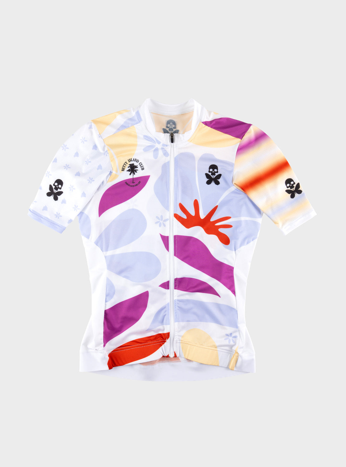 Betty Designs Kona26 womens race fit cycling jersey with lightweight aeromax fabric and 35+ UPF
