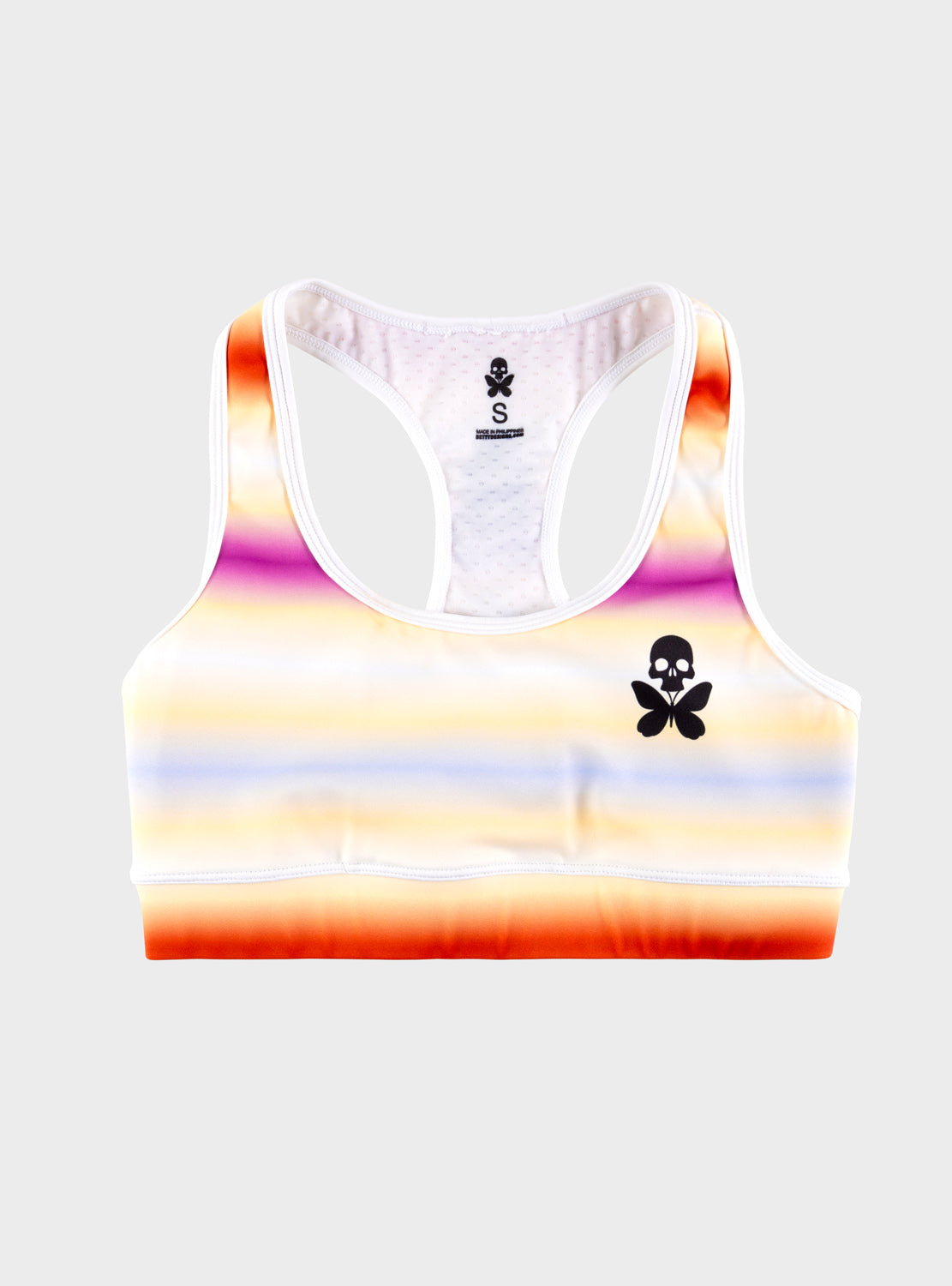 betty designs kona26 women's sports bra with ombre striped print