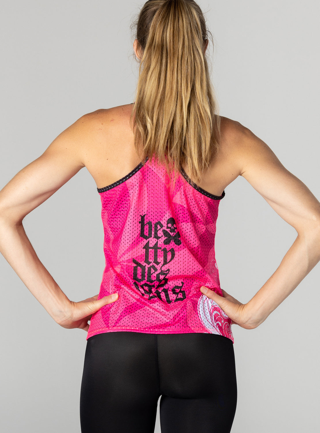 betty designs pink signature run tank for women