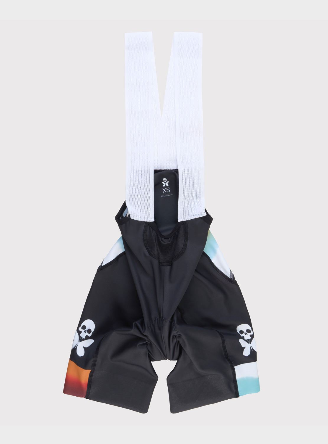betty designs racing the sunset cycling bib short for women