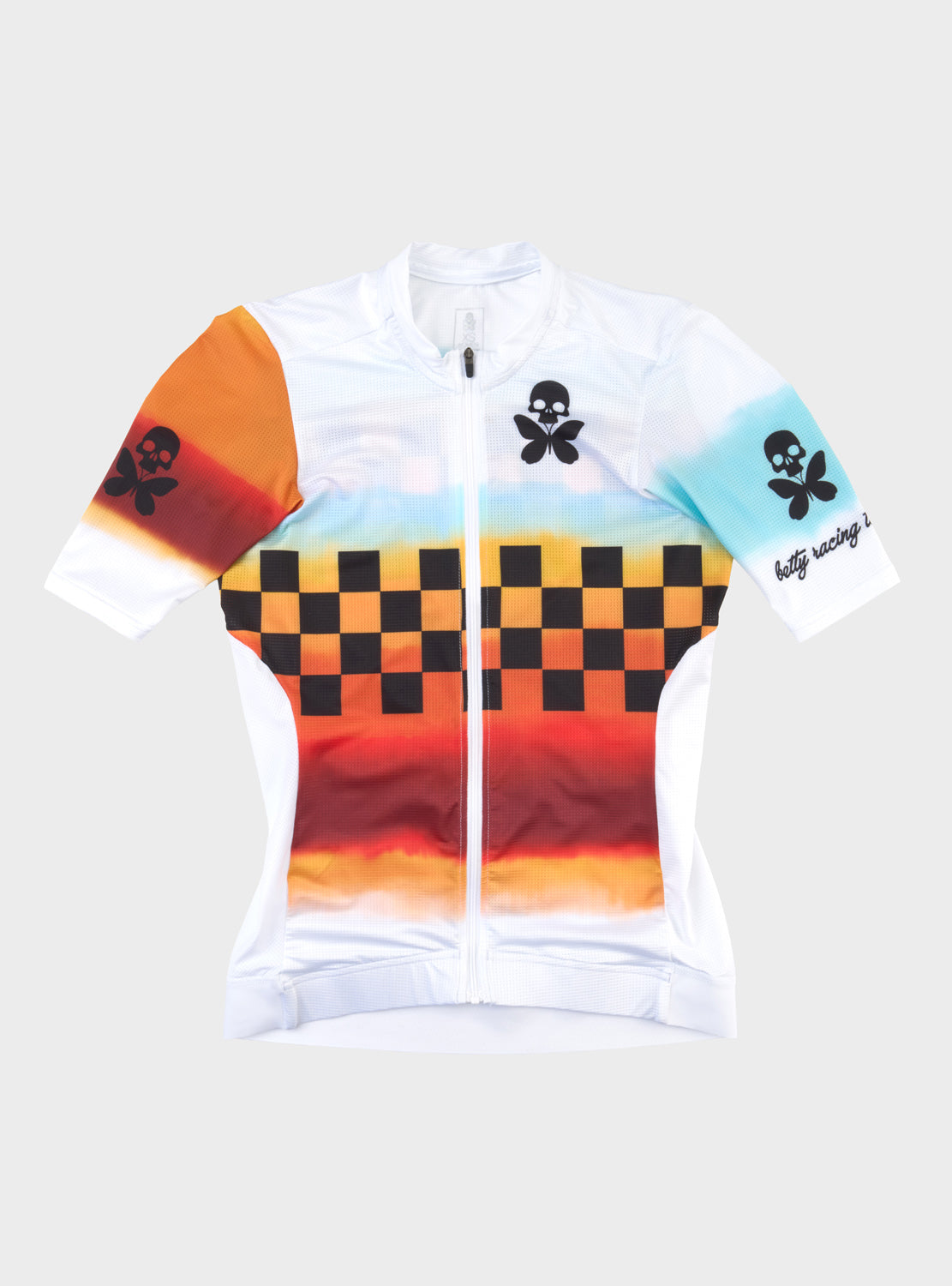 betty designs racing the sunset cycling jersey for women