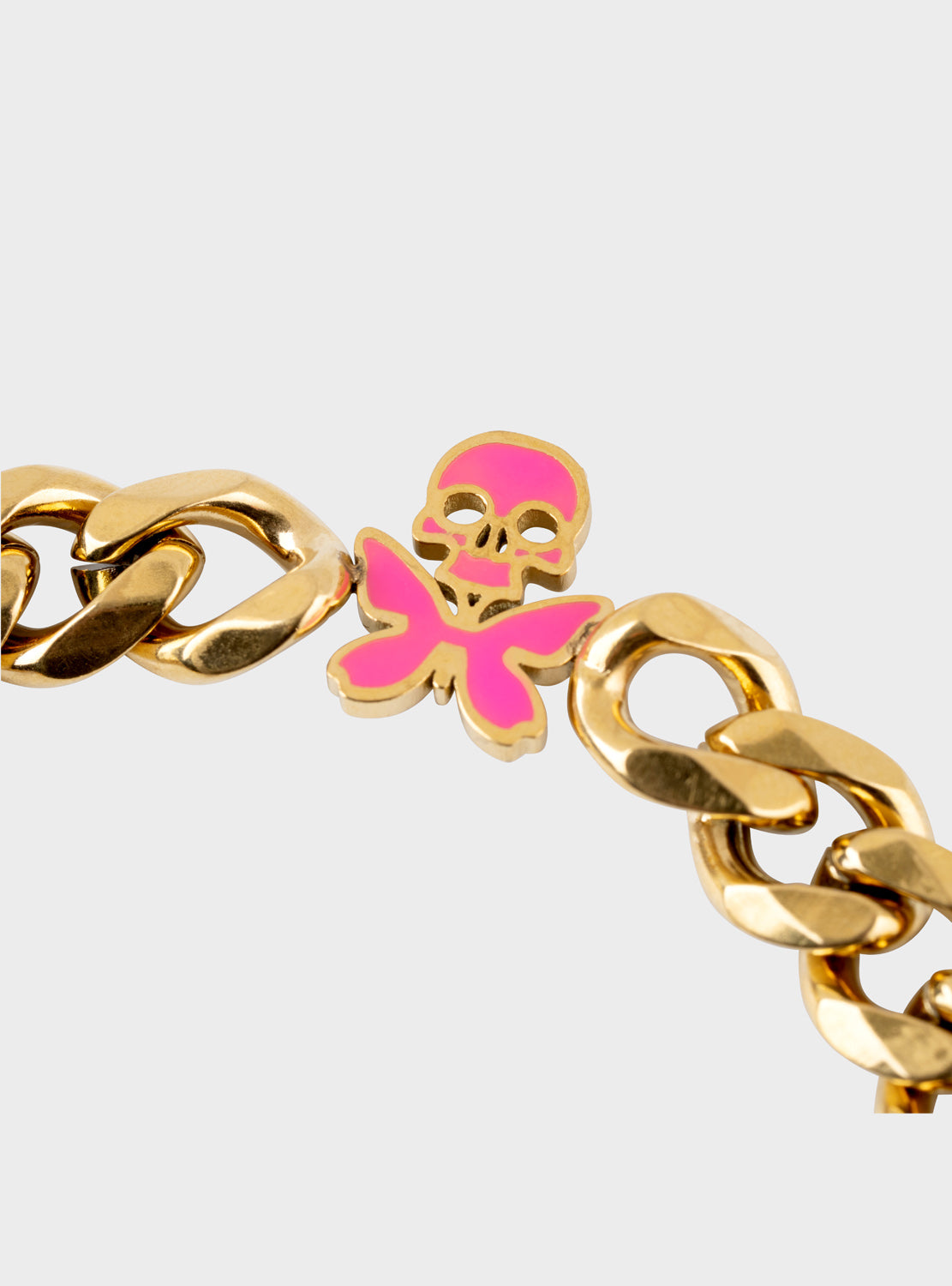betty designs cuban bracelet skull butterfly charm