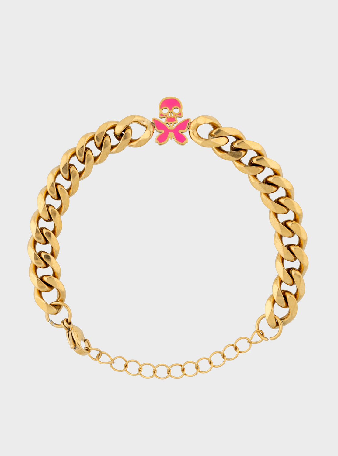 betty designs cuban bracelet skull butterfly charm