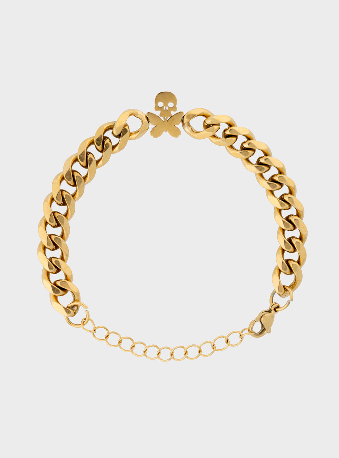 betty designs cuban bracelet skull butterfly charm