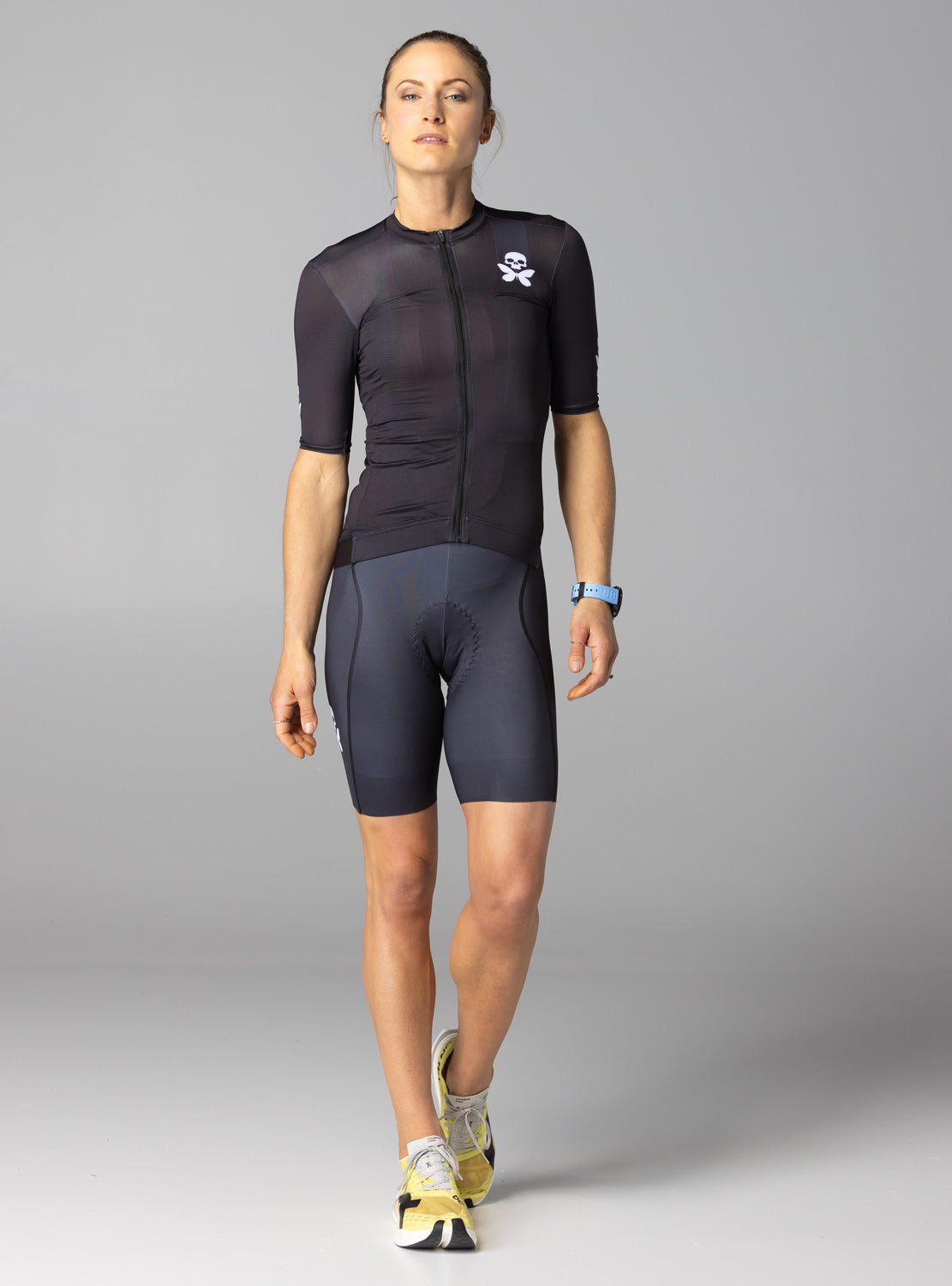 betty designs black cycling jersey for women