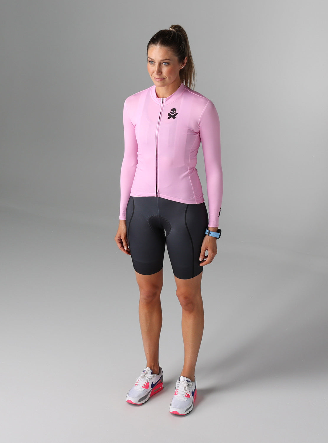 betty designs signature long sleeve UPF sun protection cycling jersey for women
