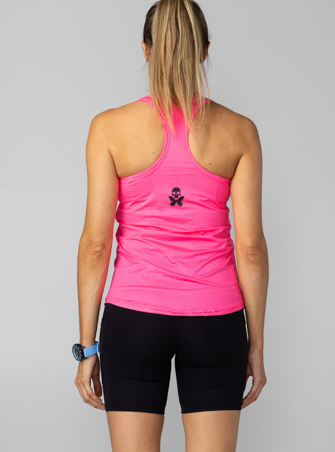 betty designs mesh racer back run tank for women
