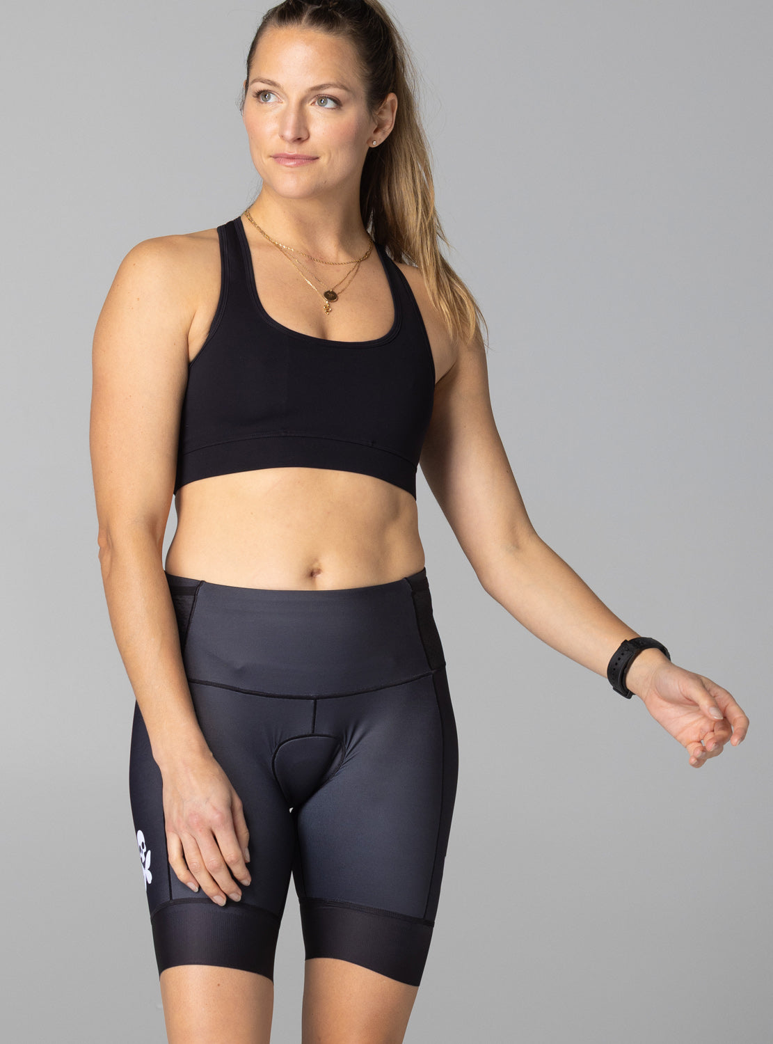 betty designs black triathlon short for women
