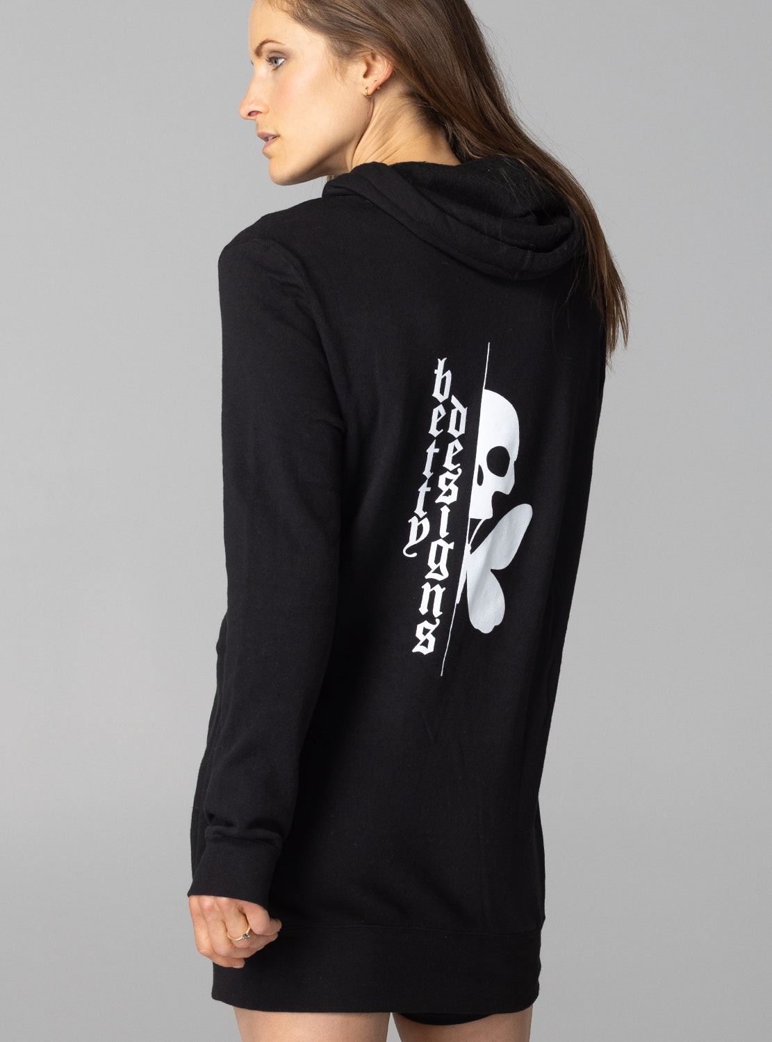 betty designs tattoo hoodie dress for women