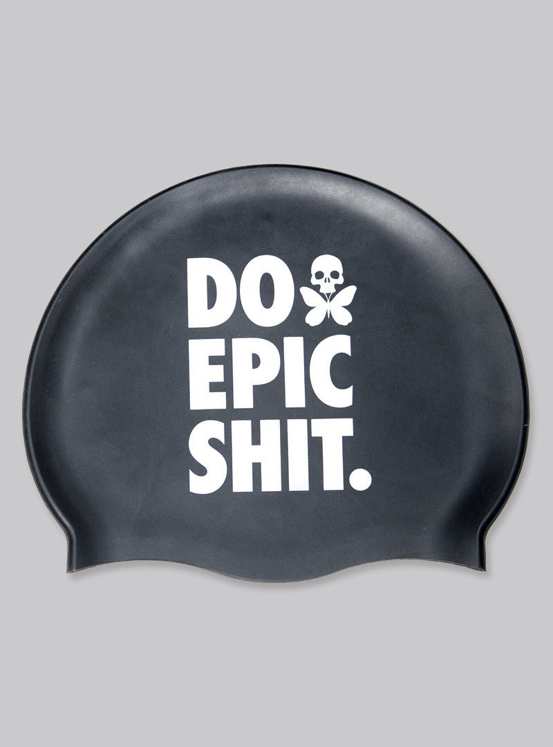 betty designs do epic shit swim cap