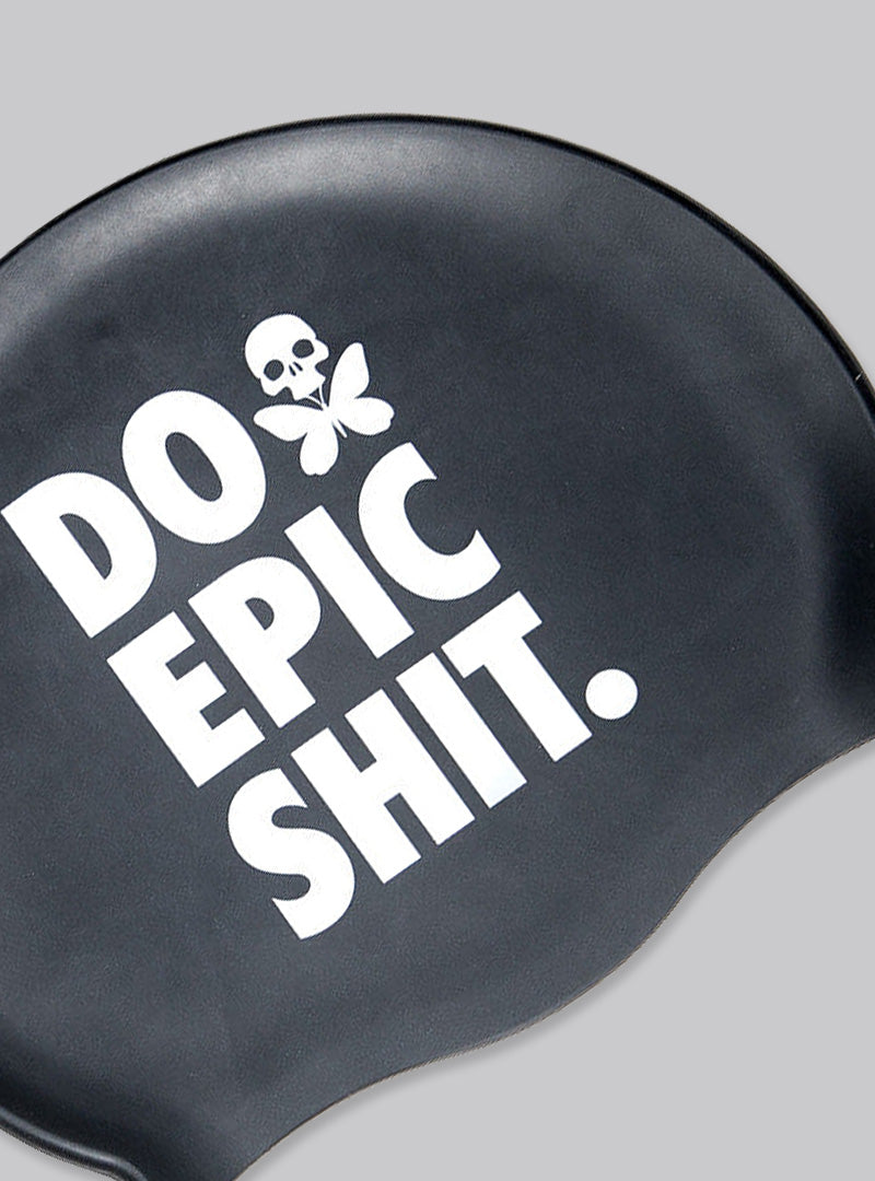 betty designs do epic shit swim cap