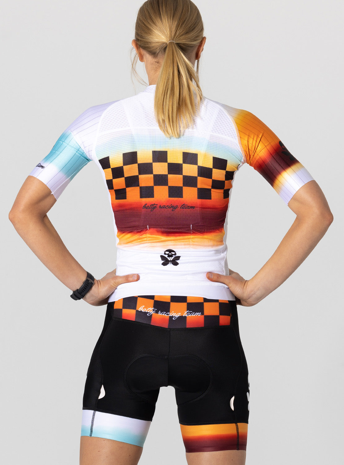 betty designs womens racing the sunset cycling jersey