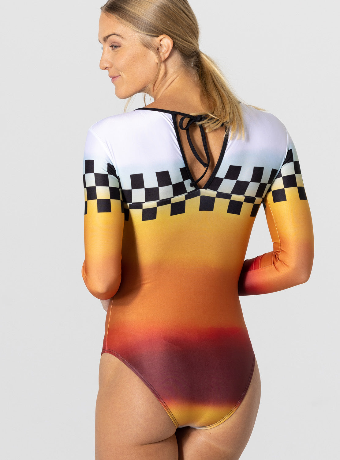 betty designs womens racing the sunset tie back surfing swimsuit